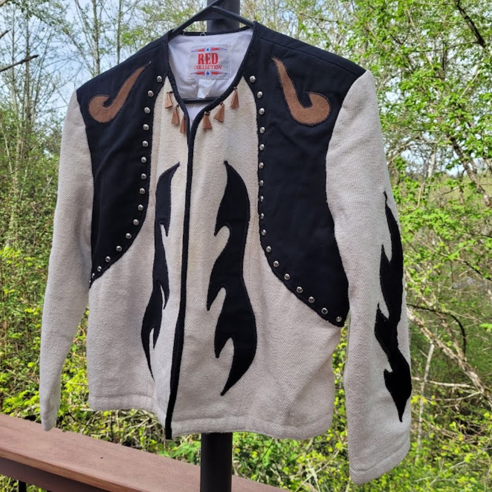 SOLD: VTG Western SW Country Farm Horse Equestrian Studded Jacket Rodeo Ranch - Picture 2 of 8